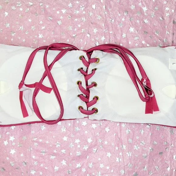 NEW LARGE ROSEWOOD 2 PIECE SWIMSUIT POPULAR BRAND REMOVALBLE PADS HALTER BIKINI - Picture 5 of 13